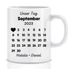 Personalized calendar date with heart and name - Personalized mug
