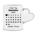 Personalisierter Kalender Datum mit Herz und Namen - Personalisierte Tasse