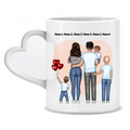 Familientasse (Mutter + Vater + 1-4 Kinder) - Personalisierte Tasse
