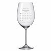 Personalized calendar date with heart and name - Personalized wine glass