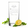 Personlig kalender med datum, hjärta och namn - Personligt gin-glas