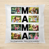 MAMA fotocollage (8 billeder med tekst) - Personlig pude