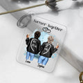 Best friends duo with drinks - Personalized key ring