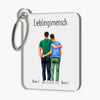 2 Men Hug - Personalized Keychain