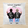 Best friends duo with drinks - Personalized cushion