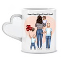 Family mug (mother + 1-4 children) - Personalized mug