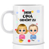 This grandma/mom/dad/grandpa belongs to... (1-6 children) - Personalized mug