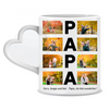 PAPA photo collage (8 pictures with text) - Personalized mug