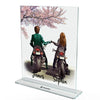 Couple de motards - verre acrylique personnalisé