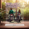 Couple de motards - verre acrylique personnalisé