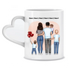 Mug familial (mère + père + 1-4 enfants) - Mug personnalisé